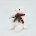 Decoração Enfeite Natalino Urso Polar Cachecol Xadrez 20 cm