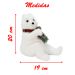 Decoração Enfeite Natalino Urso Polar Cachecol Xadrez 20 cm