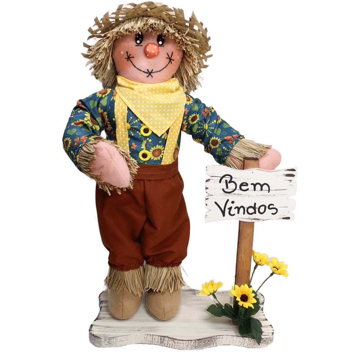 Decoração Espantalhos De Festa Junina Caipira Com Placa 50cm Menino