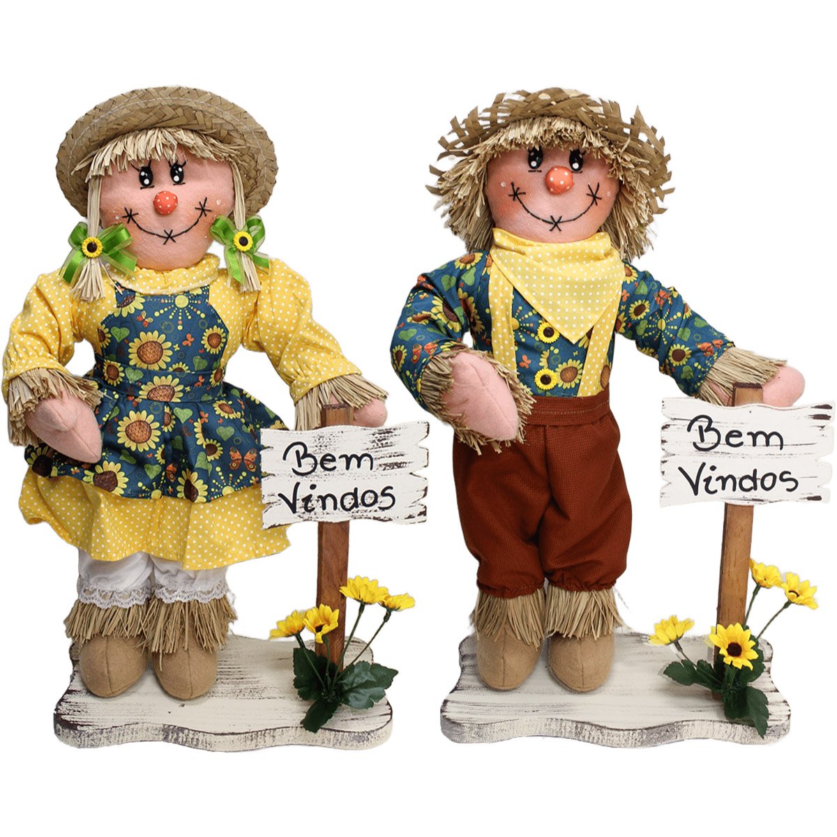 Decoração Espantalhos De Festa Junina Caipira Com Placa 50cm Menino