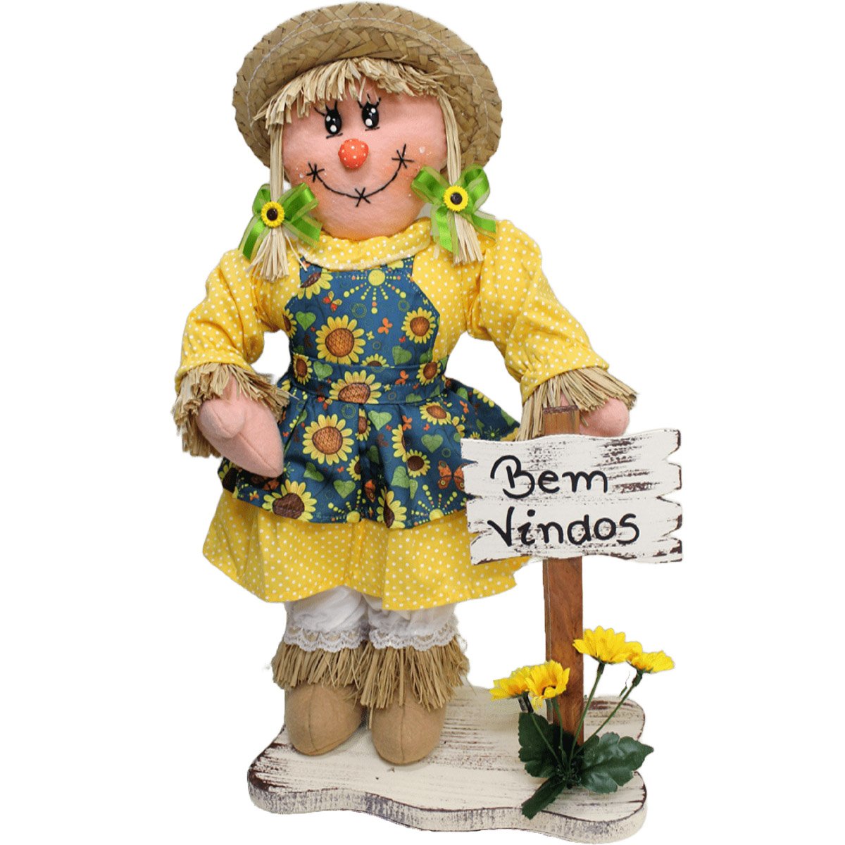 Decoração Espantalhos De Festa Junina Caipira Com Placa 50cm Menino