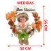 Decoração Guirlanda Festa Junina Caipira Com Abobora De 50cm Menino
