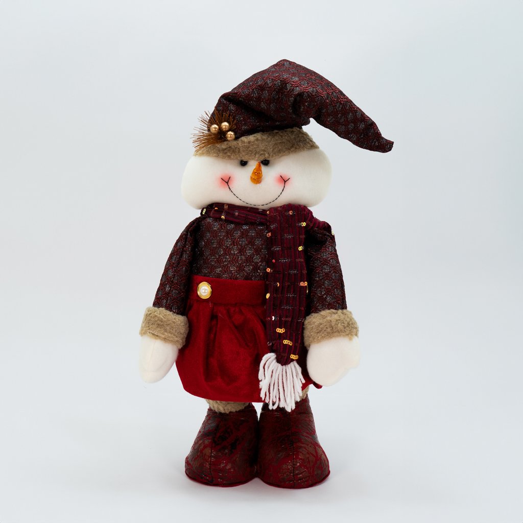 Decoração Natal Boneco Neve Luxuoso Perna Ajustável 50/80cm