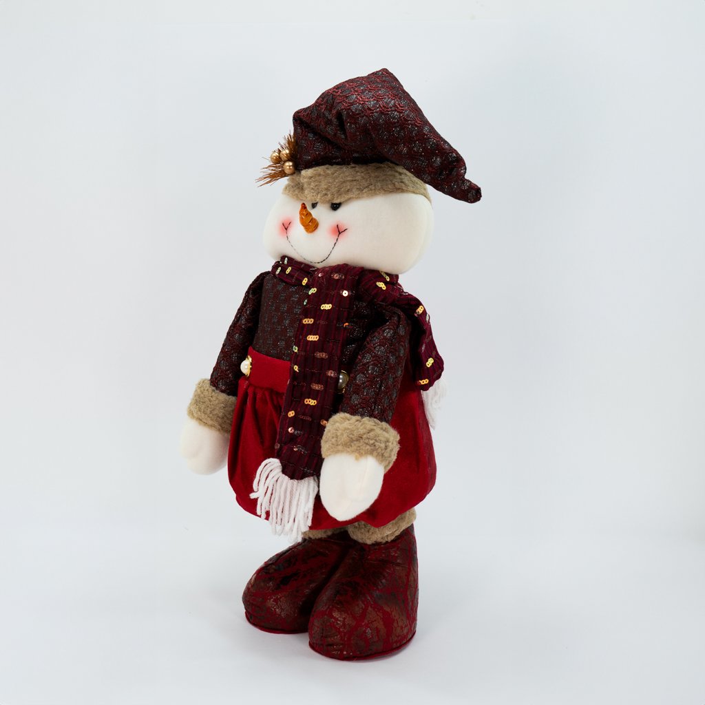 Decoração Natal Boneco Neve Luxuoso Perna Ajustável 50/80cm