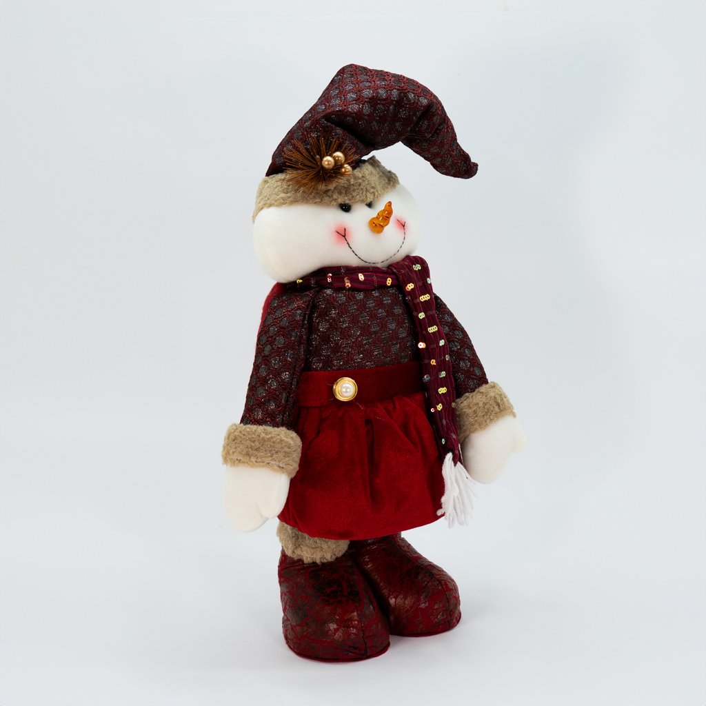 Decoração Natal Boneco Neve Luxuoso Perna Ajustável 50/80cm