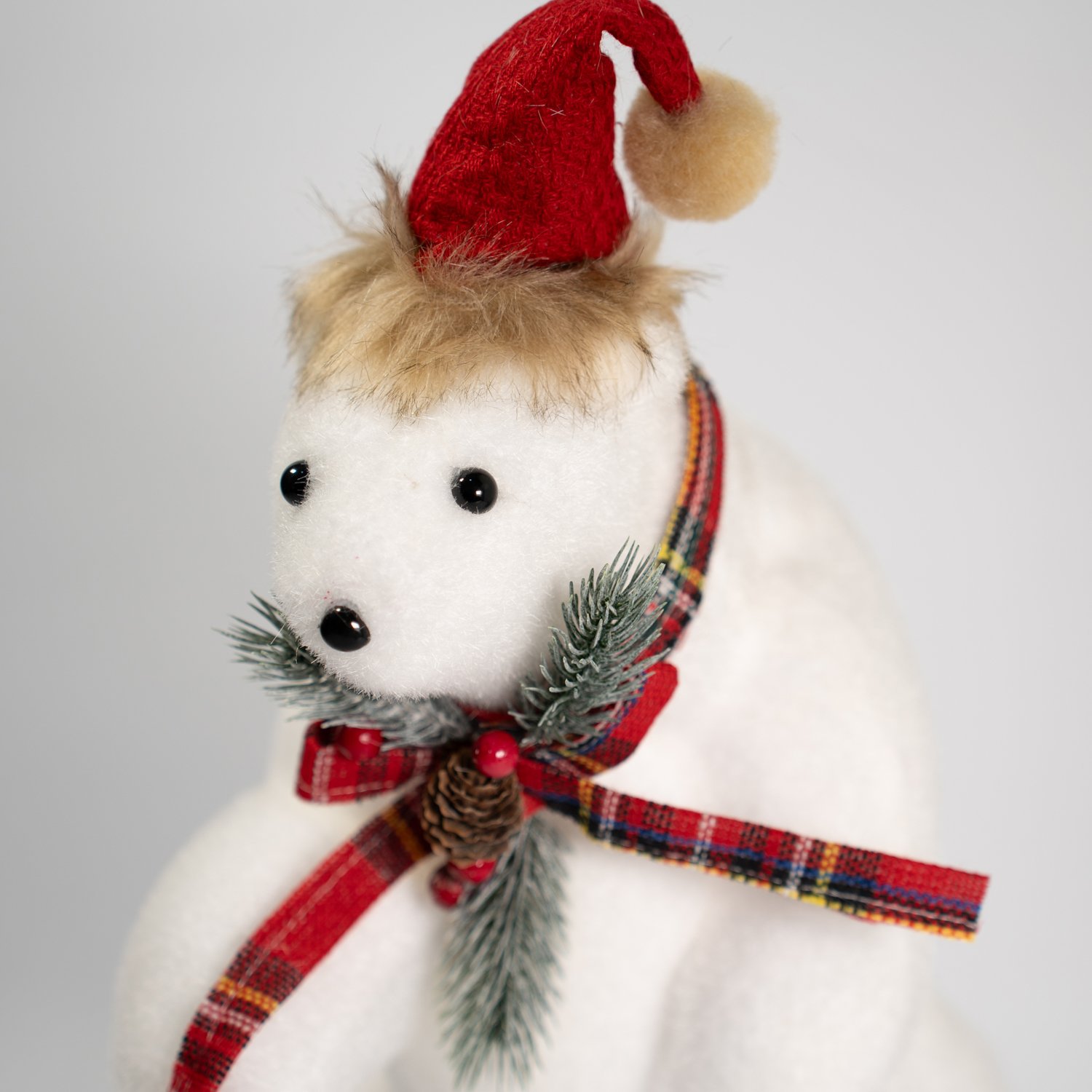 Decoração Natalina Urso Polar Enfeite 35cm Branco