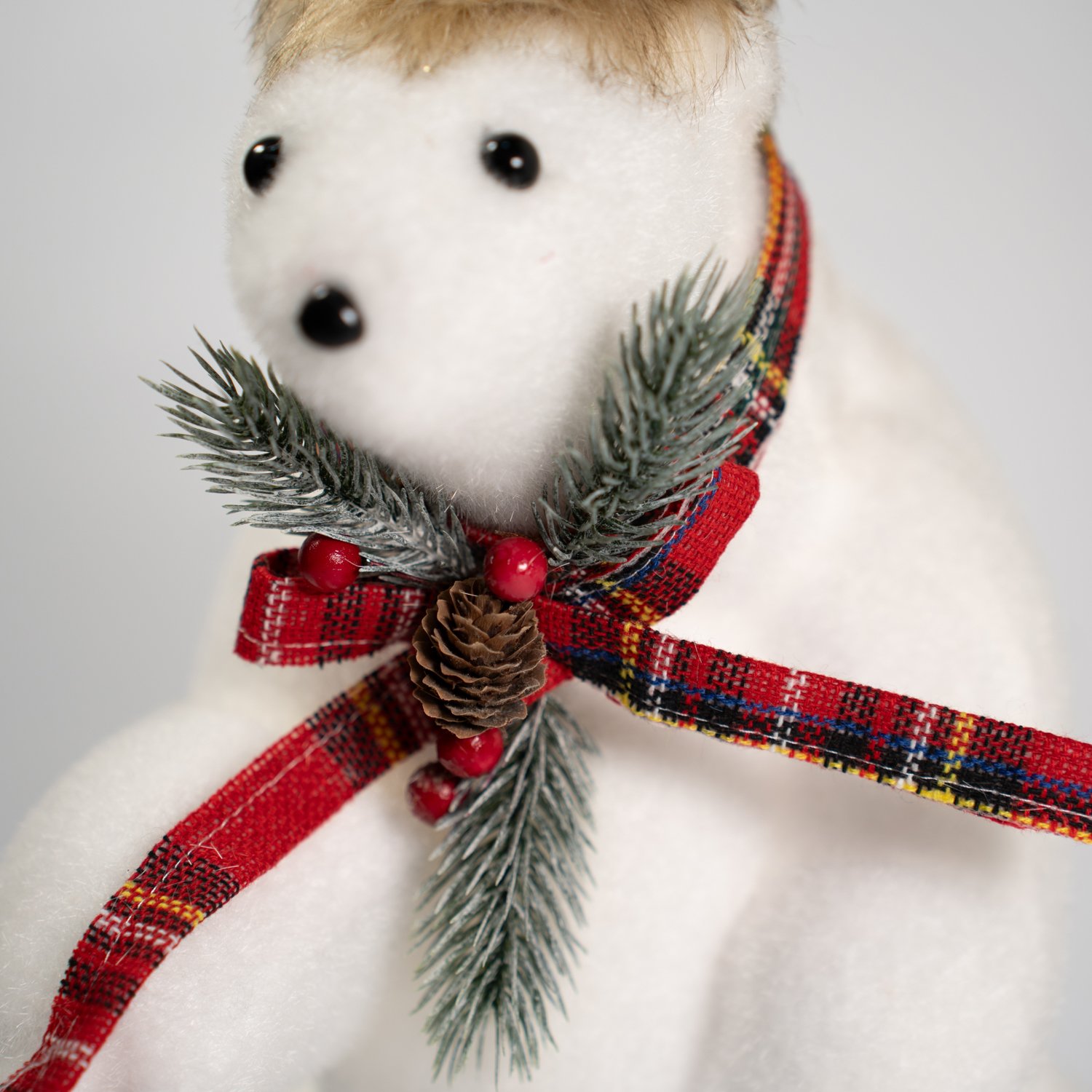 Decoração Natalina Urso Polar Enfeite 35cm Branco