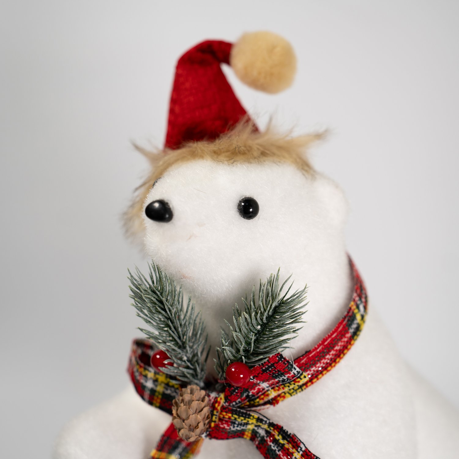 Decoração Natalina Urso Polar Enfeite 35cm Branco