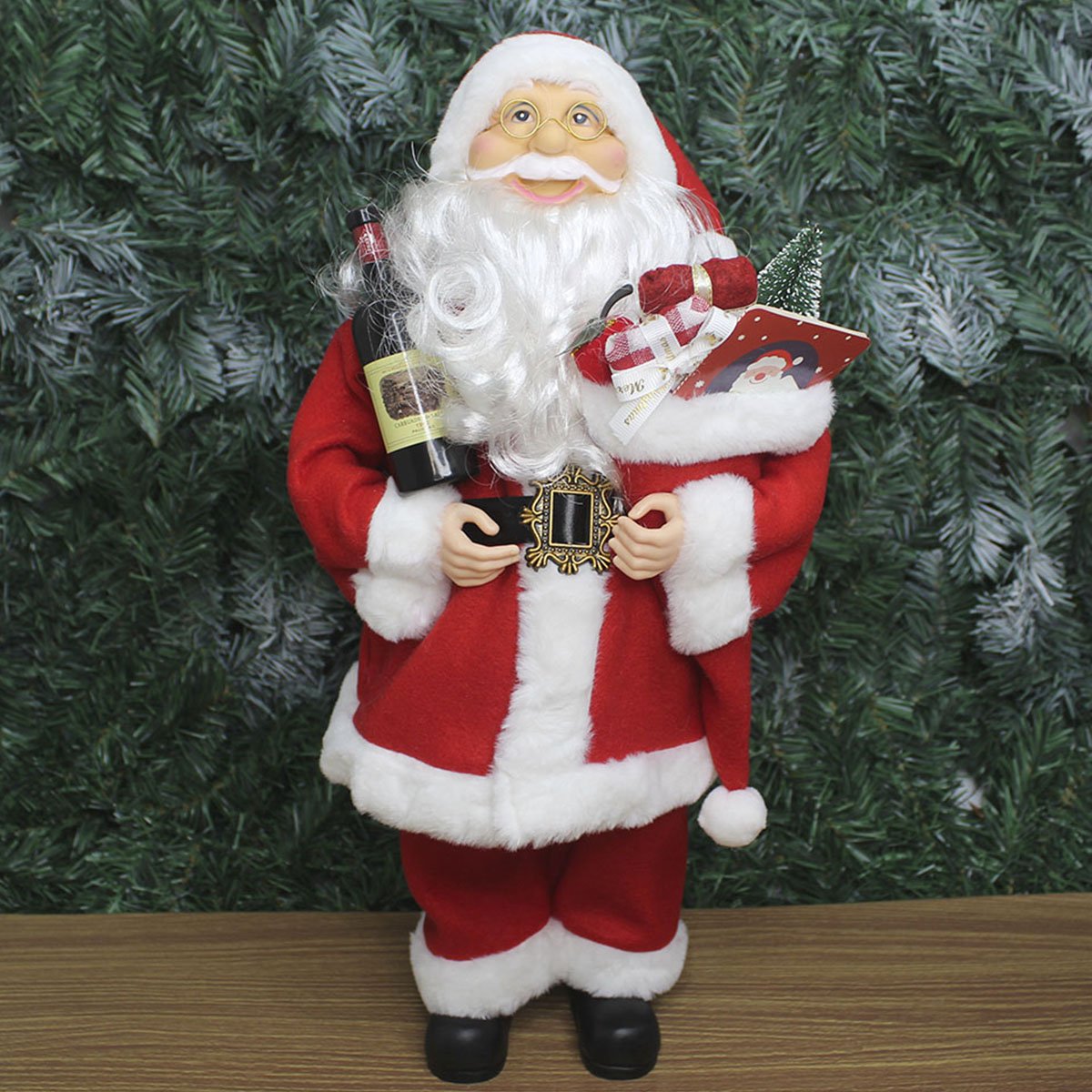 Decoração Papai Noel Tradicional Gorro Presentes Natal 45cm