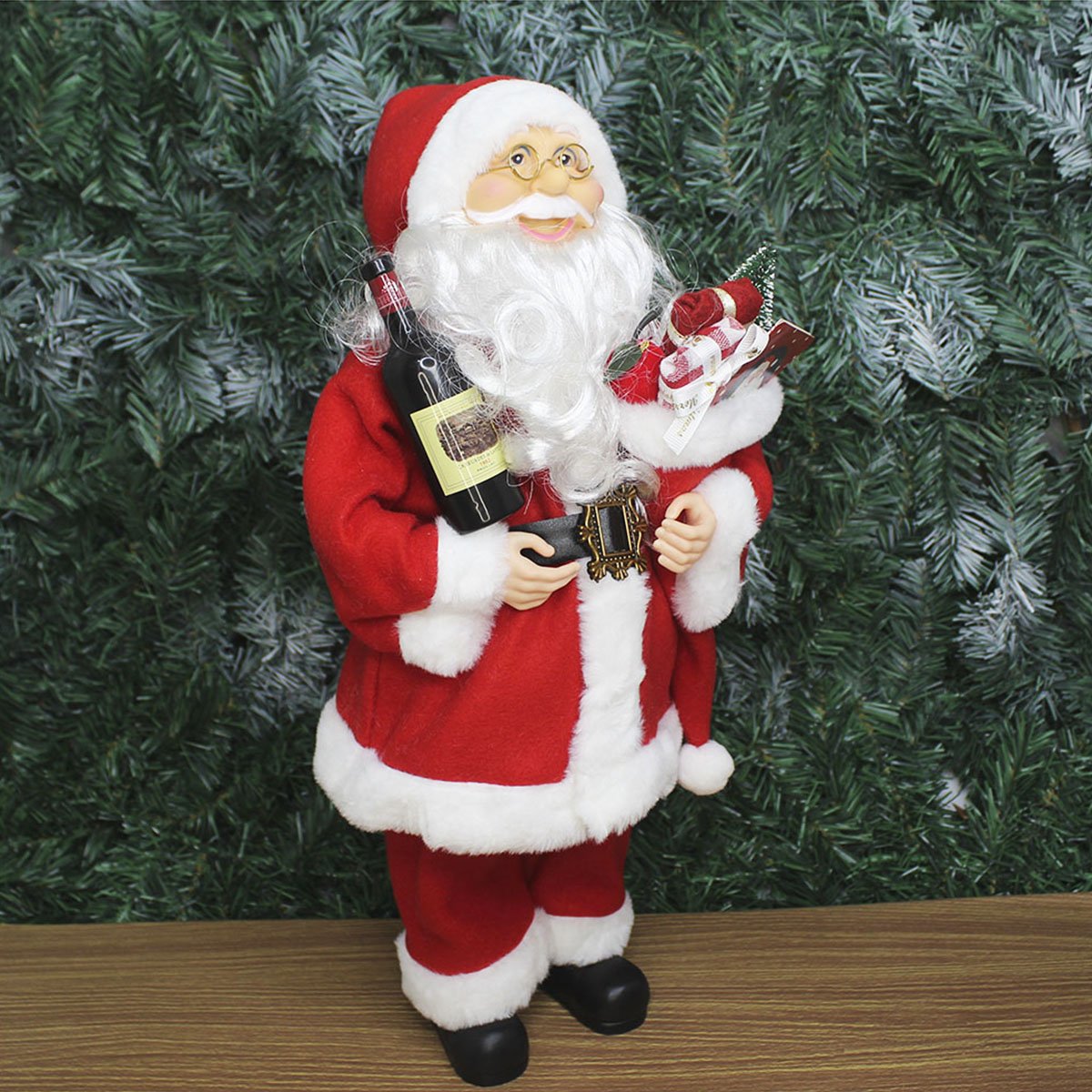Decoração Papai Noel Tradicional Gorro Presentes Natal 45cm