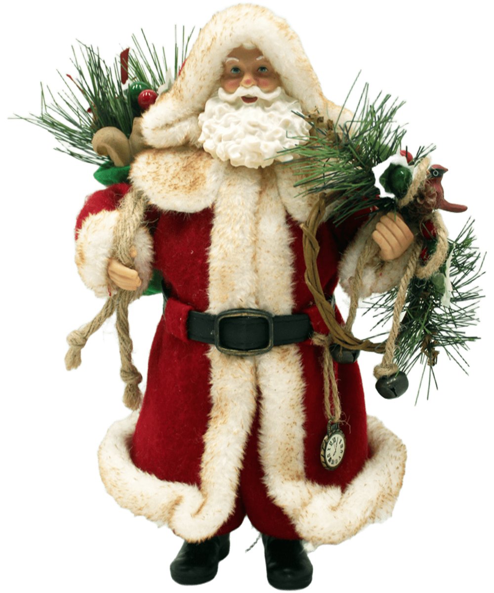 Decoração Papai Noel Tradicional Vintage Colecionável 30cm