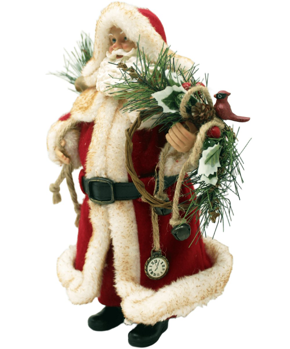 Decoração Papai Noel Tradicional Vintage Colecionável 30cm