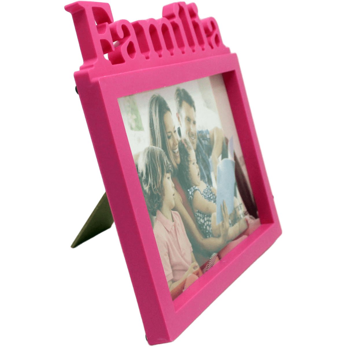 Decoração Porta Retrato De Mesa Rosa Enfeite Família 20x15cm
