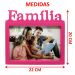 Decoração Porta Retrato De Mesa Rosa Enfeite Família 20x15cm