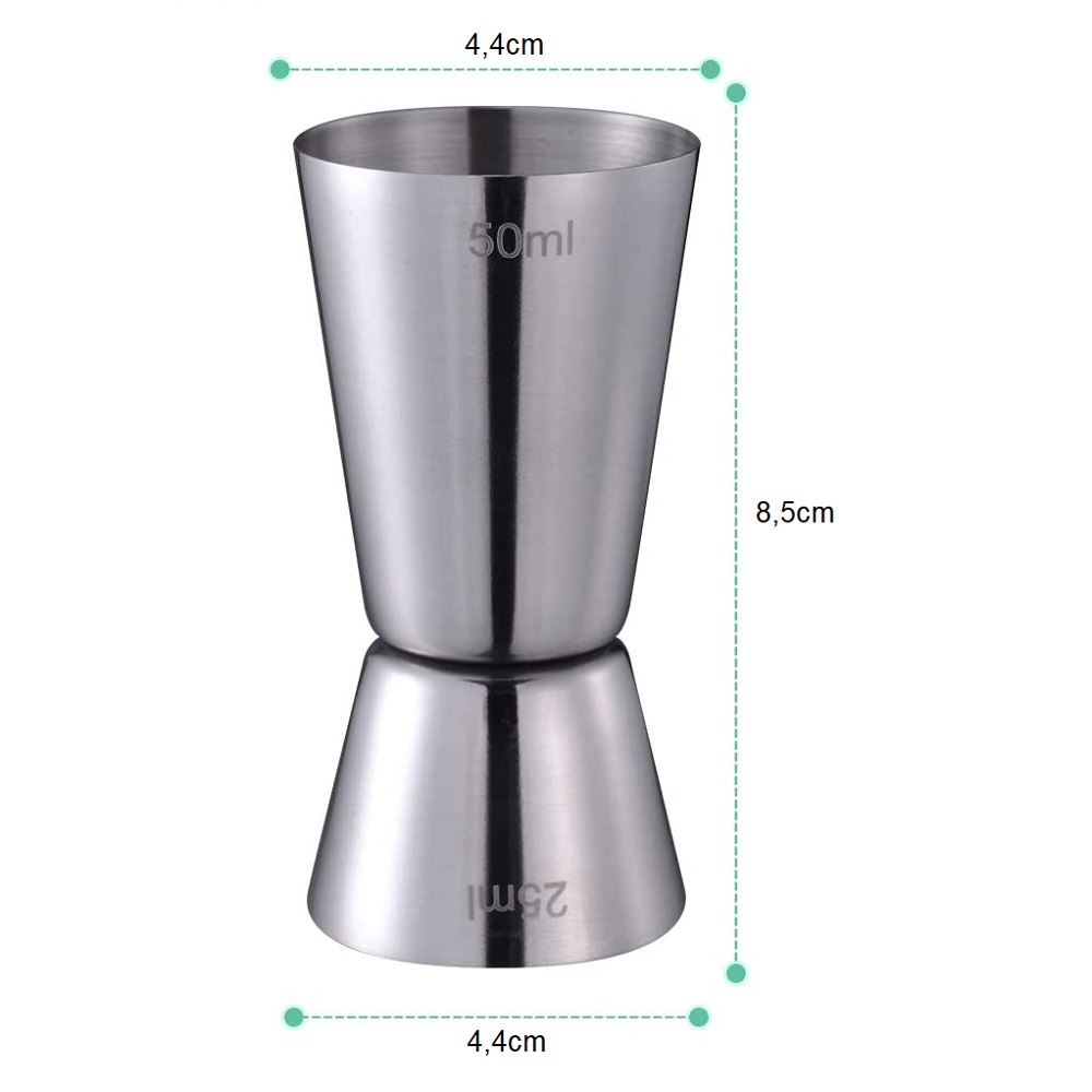 Dosador de Bebidas Duplo Inox 50ml / 25ml 