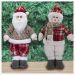 Dupla Boneco De Natal Boneco De Neve E Papai Noel Xadrez 37cm