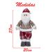 Dupla Boneco De Natal Boneco De Neve E Papai Noel Xadrez 37cm
