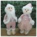Dupla Boneco Natalino Papai Noel e Boneco De Neve Rosa
