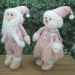 Dupla Boneco Natalino Papai Noel e Boneco De Neve Rosa