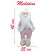 Dupla Boneco Natalino Papai Noel e Boneco De Neve Rosa