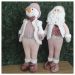 Dupla Boneco Natalino Papai Noel e Boneco De Neve Rosa