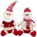 Dupla Boneco Neve Papai Noel Sentado Decoração Natal De 35cm