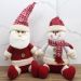 Dupla Boneco Neve Papai Noel Sentado Decoração Natal De 35cm