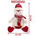 Dupla Boneco Neve Papai Noel Sentado Decoração Natal De 35cm