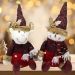 Dupla Boneco Neve Papai Noel Sentado Decoração Natal De 40cm
