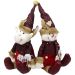 Dupla Boneco Neve Papai Noel Sentado Decoração Natal De 40cm