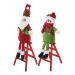 Dupla Boneco de Neve Papai Noel Decoração Natal Escada