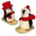 Dupla Casal Pinguim Na Prancha Decoração Luminária Luzes LED