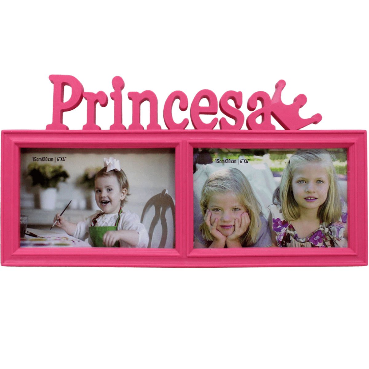 Dupla Porta Retrato Infantil Mural Príncipe Princesa 15x10cm