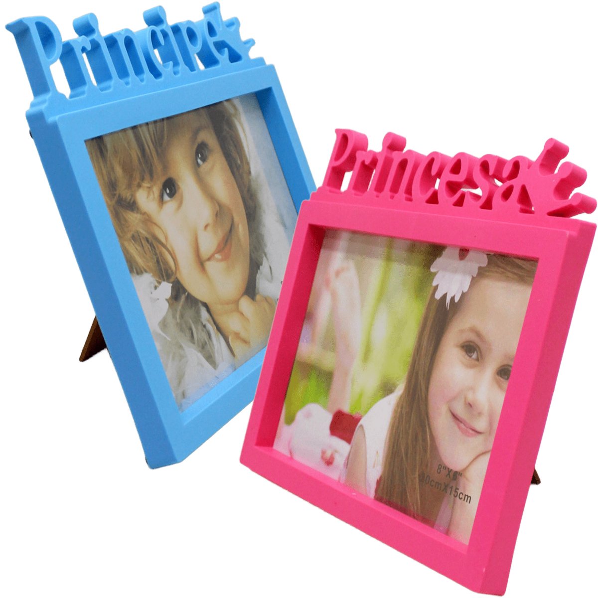 Dupla Porta Retrato Infantil Mural Príncipe Princesa 20x15cm