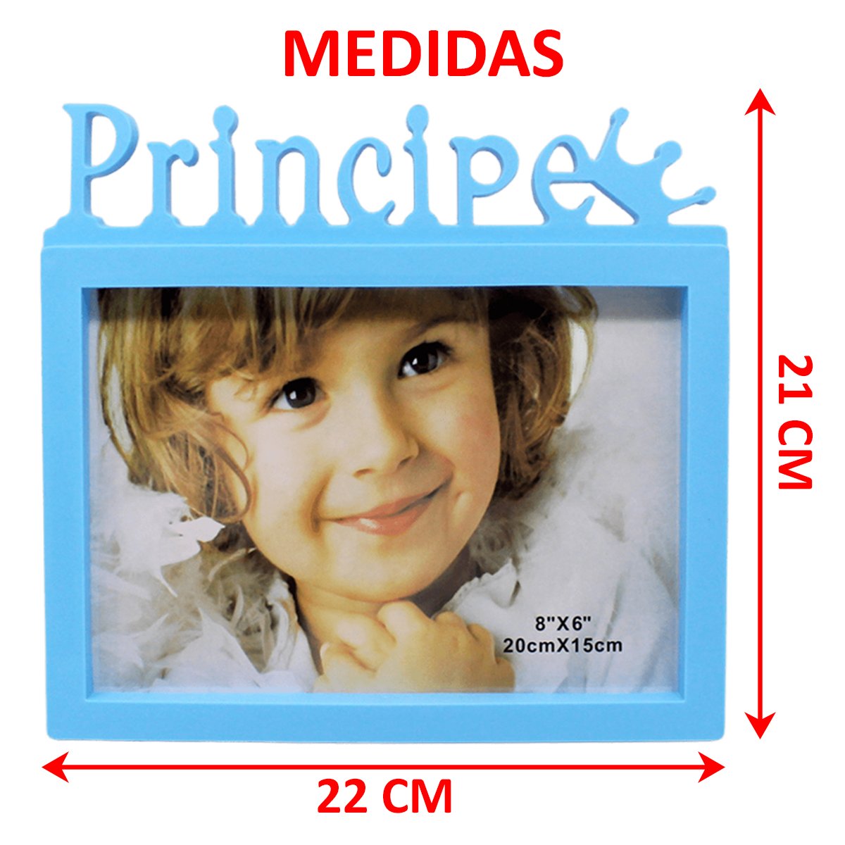 Dupla Porta Retrato Infantil Mural Príncipe Princesa 20x15cm