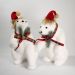 Dupla Urso Polar Decoração Natalina Enfeite 35cm Branco