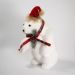 Dupla Urso Polar Decoração Natalina Enfeite 35cm Branco