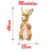 Dupla de Coelhos de Páscoa Coelhinhos com Flores Enfeite 46cm