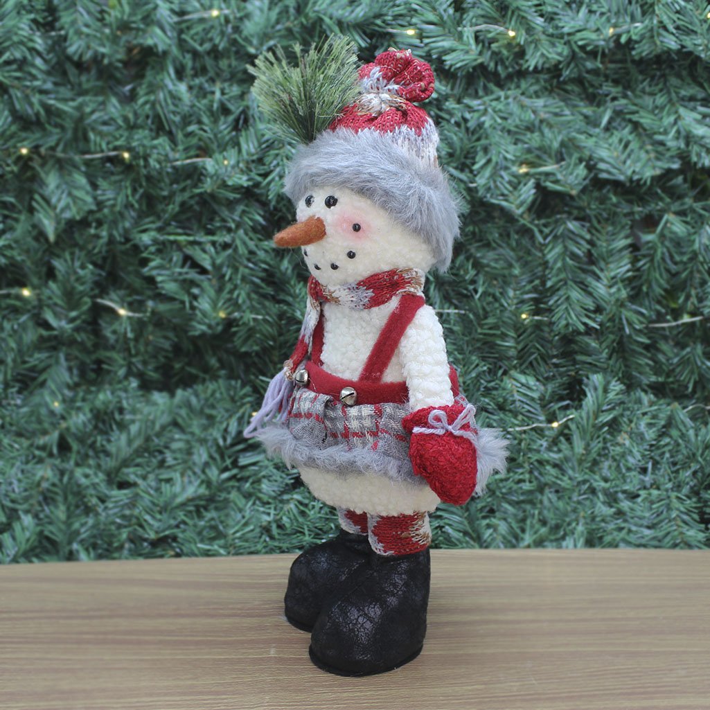 Enfeite Boneco De Neve Natal Em Tecido 38cm