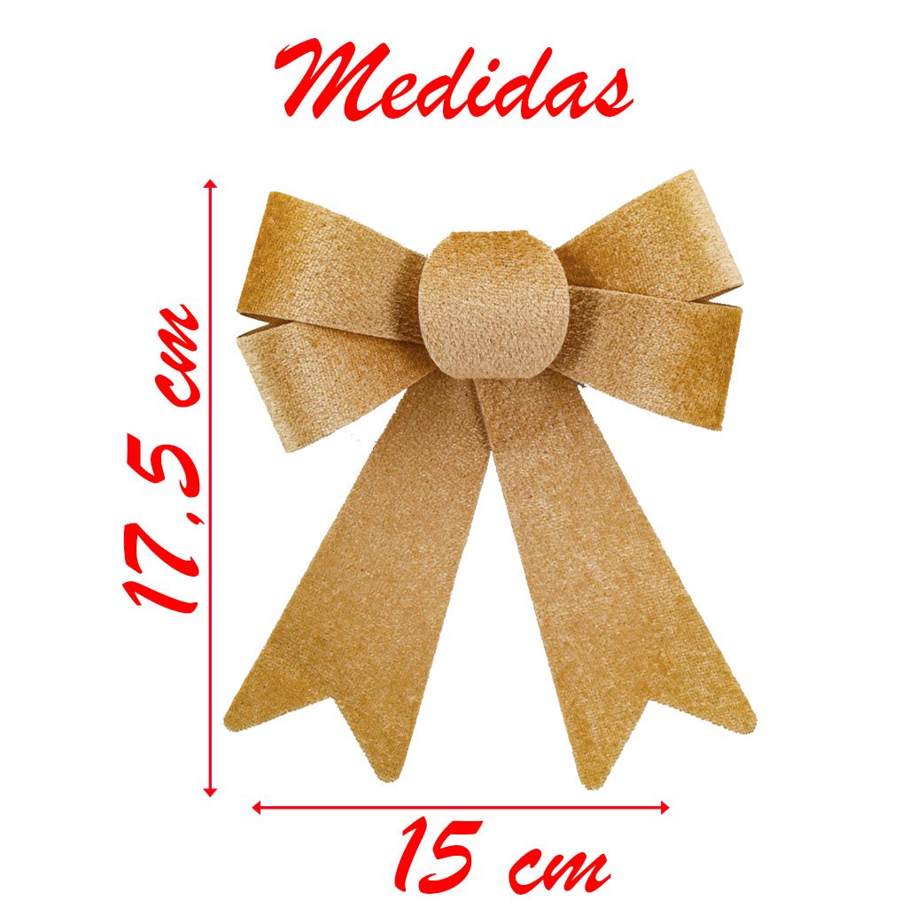 Enfeite Árvore Natal Laço Dourado 2 Peças 17,5cm
