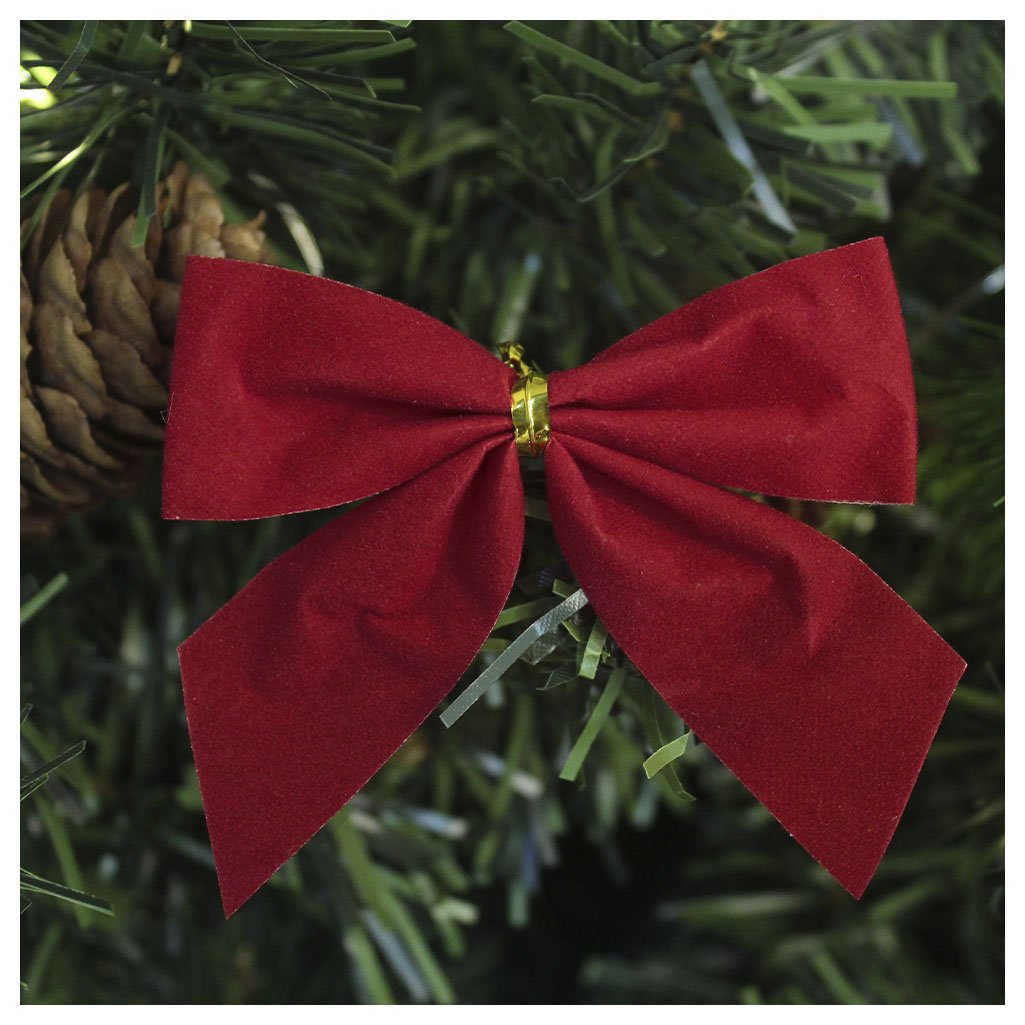 Enfeite Árvore Natal Laço Vermelho 7cm 90 Unidades