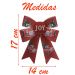 Enfeite Árvore Natal Laço Vermelho Decorado 2 Peças 17cm