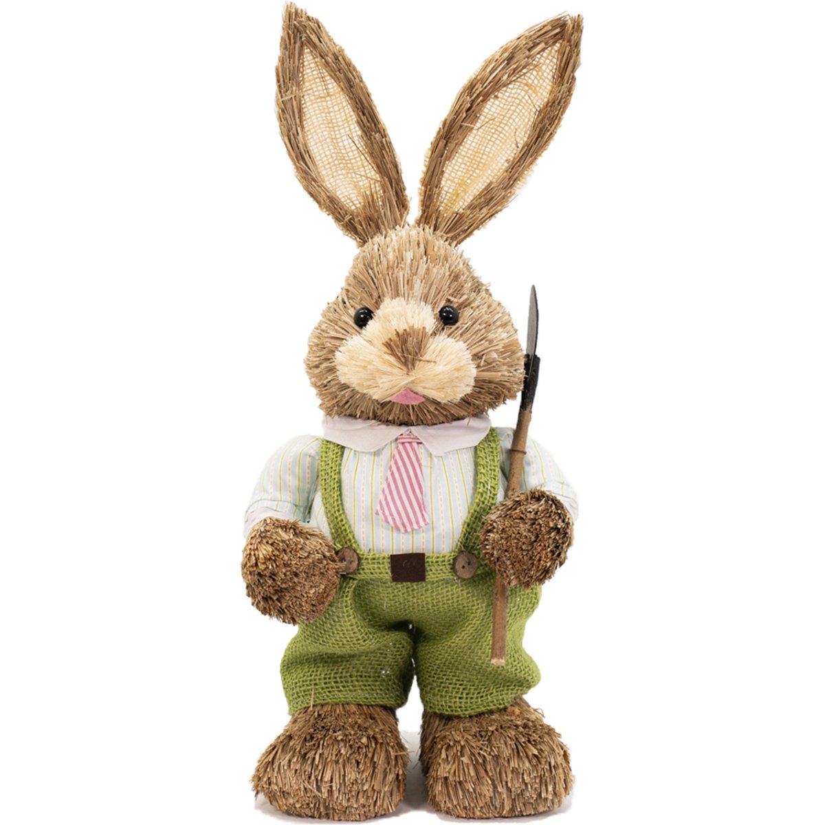 Enfeite Coelhinho de Páscoa Coelho Em Palha Artesanal 43cm