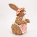 Enfeite Coelhinho de Páscoa Rosa Em Palha Artesanal 31cm