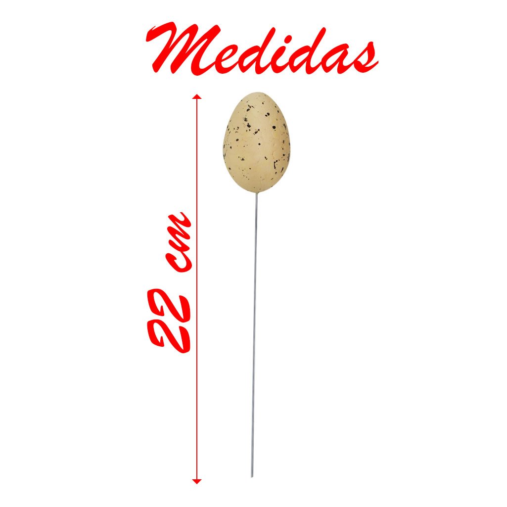 Enfeite Decorativo Ovo De Páscoa 12 Unidades Com Haste