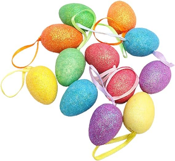 Enfeite Decorativo Páscoa 24 Ovos Pendentes Coloridos