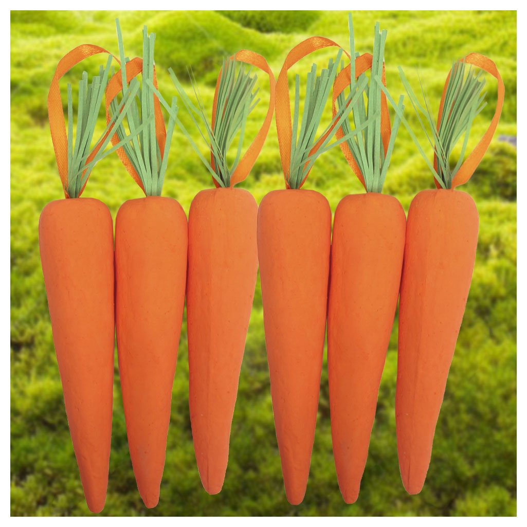 Enfeite Decorativo Páscoa 9 Cenouras Pendentes Isopor 14cm