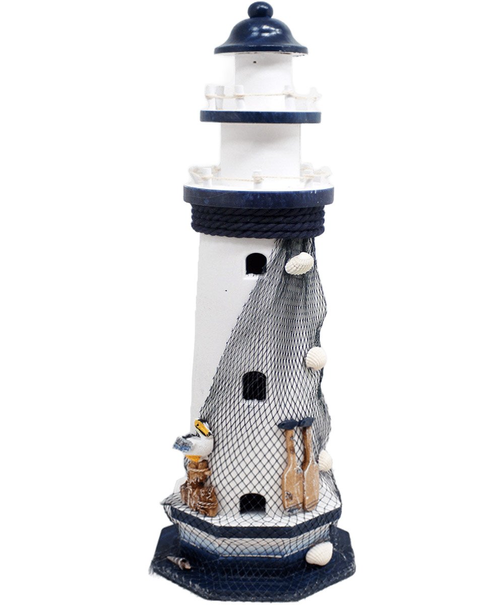 Enfeite Farol Marítimo Decoração Casa Náutica Mar Praia 50cm