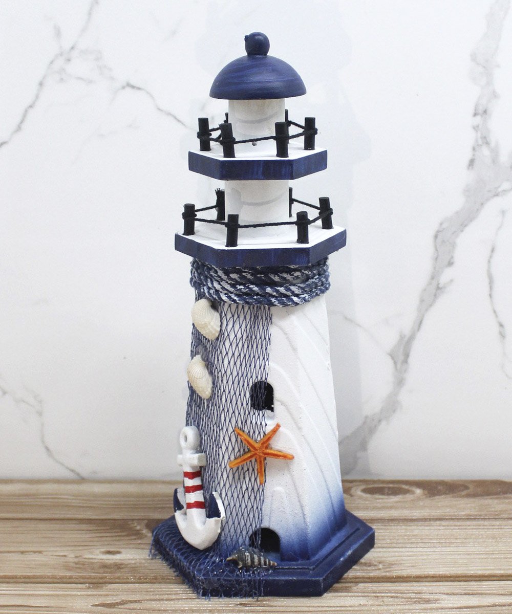 Enfeite Farol Marítimo Decoração Casa Náutica Praia De 27cm