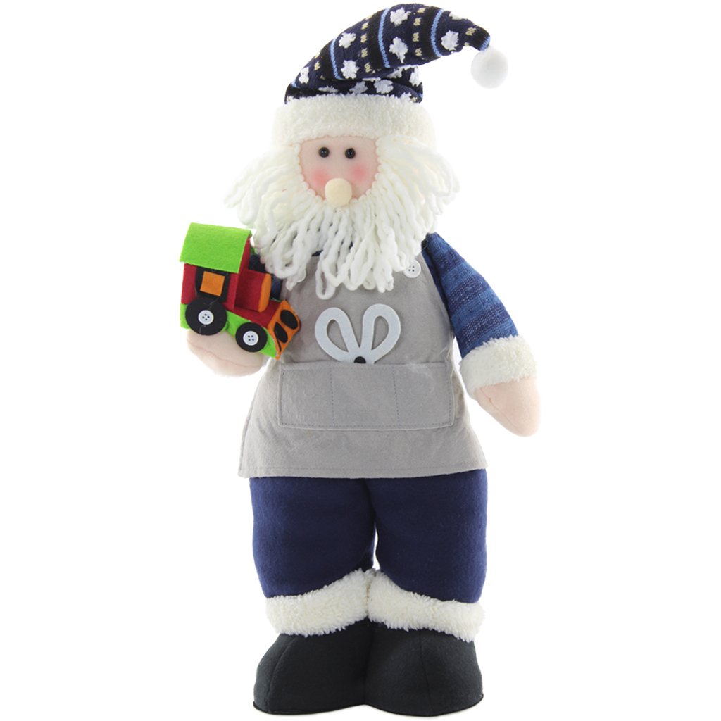 Enfeite Natal Boneco Papai Noel Artesão Tecido 53cm